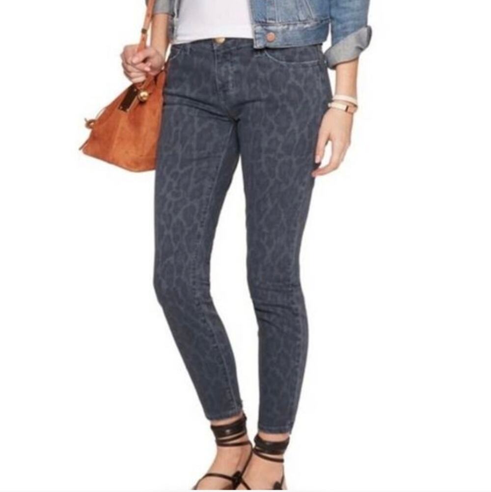 Current/Elliot The Stiletto Oil Spill Painted Leopard Print Skinny Jeans NWT